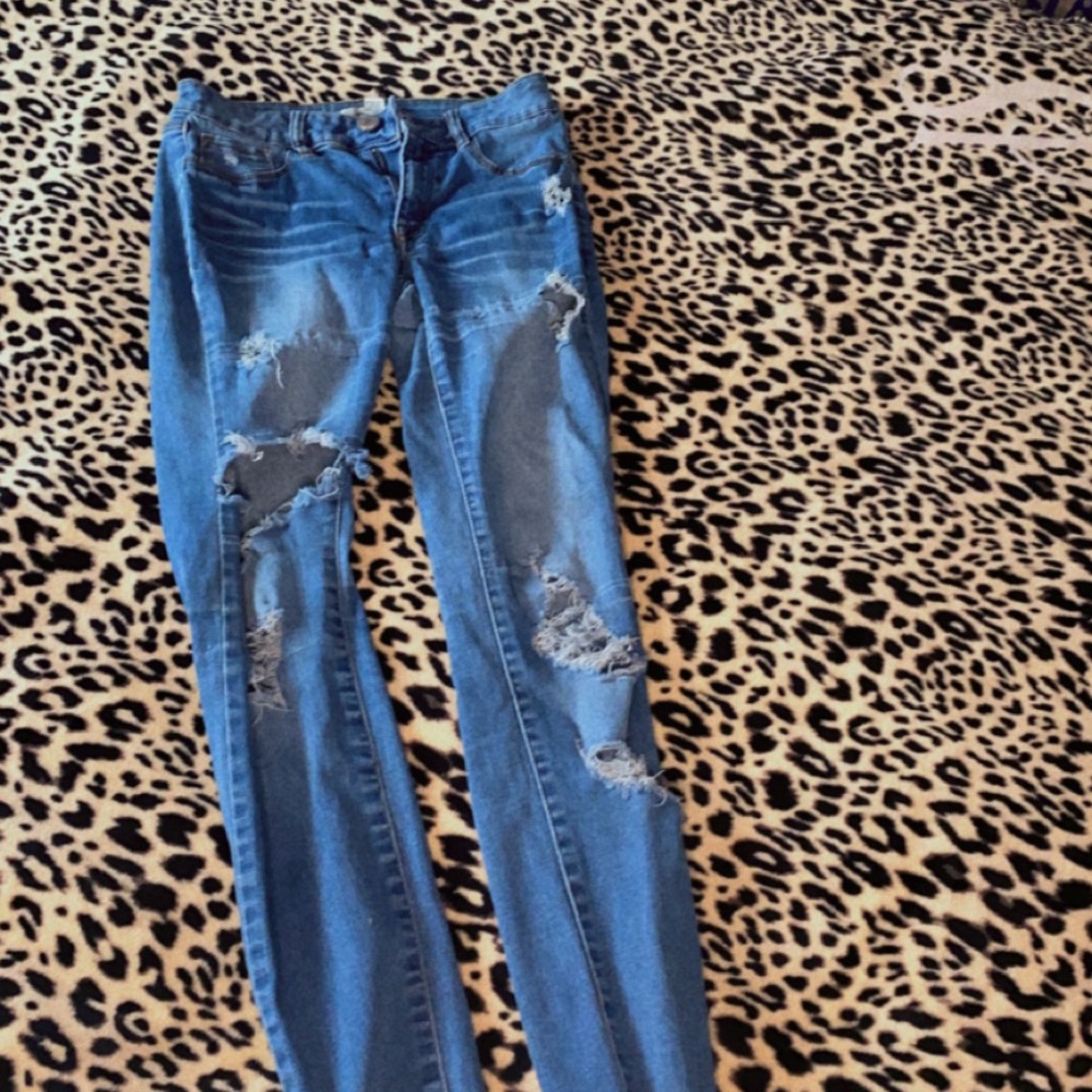 Ripped denim jeans